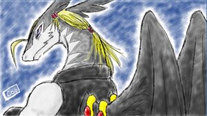 Rating: Safe Score: 0 Tags: anthro clothed clothing coochan dragon e621 feathered_dragon feathered_scalie feathered_wings feathers legendz male mythological_creature mythological_scalie mythology ranshiin scalie solo traditional_media_(artwork) wings User: bunchy7s