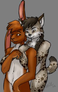Rating: Questionable Score: 0 Tags: 2012 alpha_channel anthro azul_(bb2b) braided_hair digital_media_(artwork) duo e621 felid feline hair hug hugging_another hugging_from_behind lagomorph leporid lynx male male/male mammal midriff navel nude one_ear_up queenkami rabbit signature simple_background tail transparent_background User: bunchy7s