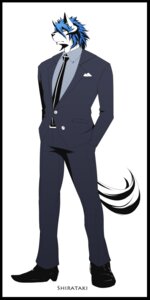 Rating: Safe Score: 0 Tags: 1:2 accessory anthro biped black_nose blue_eyes blue_hair boots bottomwear broad_shoulders canid canine canis classy clothed clothing e621 footwear fully_clothed fur hair hand_in_pocket hands_in_both_pockets hi_res horn ig1119 jacket looking_away male mammal necktie pants pockets pose serious shirataki_(mitsuya_1224) shirt shoes simple_background solo standing suit topwear white_background white_body white_fur wolf User: bunchy7s