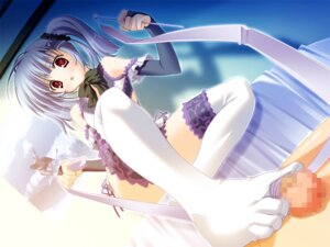 Rating: Explicit Score: 0 Tags: ahoge bed blue_hair blush eurhythmics feet female footjob frills hair_ribbon ponytail red_eyes rule34 sitting source_request stockings tied_hair User: bunchy7s