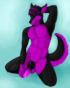 Rating: Explicit Score: 0 Tags: 4:5 anthro canid canine deathlight e621 erection femboy genitals kenji male mammal nude penis pinup pose solo vectorrain User: bunchy7s