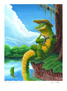 Rating: Safe Score: 0 Tags: 2007 ambiguous_gender banjo_(instrument) clothing cloud crocodile crocodilian detailed_background e621 feral hat headgear headwear hibbary musical_instrument nature outside plant plucked_string_instrument reptile river scalie sitting solo string_instrument tail thick_tail tree water wood User: bunchy7s