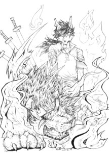 Rating: Safe Score: 0 Tags: anthro black_and_white canid canine canis duo e621 female hi_res male male/female mammal monochrome ninja pen_(artwork) traditional_media_(artwork) unknown_artist warrior wolf User: bunchy7s