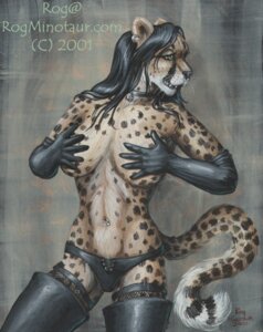 Rating: Questionable Score: 0 Tags: 2001 anthro armwear big_breasts black_hair breasts clothing collar covering covering_breasts covering_self e621 ear_piercing elbow_gloves felid female gloves green_eyes hair hand_on_breast handwear legwear leopard lingerie looking_away mammal open_mouth pantherine panties piercing rog_minotaur solo thigh_highs underwear User: bunchy7s