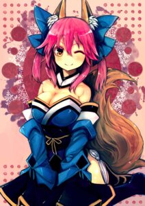 Rating: Safe Score: 0 Tags: accessory animal_humanoid armwear bare_shoulders bow_(feature) bow_accessory bow_ribbon breasts canid canid_humanoid canine canine_humanoid caster_tamamo-no-mae centered_hair_bow cleavage clothed clothing detached_sleeves e621 fate_(series) female fox fox_humanoid fox_tail hair hair_accessory hair_bow hair_ribbon humanoid kimiterary looking_at_viewer mammal mammal_humanoid one_eye_closed pigtails pink_hair ribbons smile solo type-moon wink yellow_eyes User: bunchy7s
