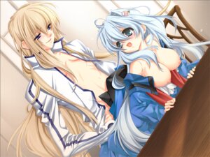 Rating: Questionable Score: 0 Tags: ahoge ashe_(under_the_moon) bent_over bishonen blonde_hair blue_eyes blush breasts cg chair clothes couple doggy_style dutch_angle exposed_shoulders eye_contact female flower game_cg hair hair_flower hair_ornament hanging_breasts happy_sex large_breasts long_hair looking_at_another looking_back nipples off_shoulder open_clothes open_mouth open_shirt rose rule34 sex shirt silver_hair single_vertical_stripe smile table torso_grab toujou_sakana unan under_the_moon very_long_hair User: bunchy7s