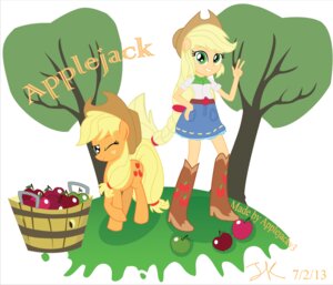 Rating: Safe Score: 0 Tags: anthro anthrofied apple applejack_(eg) applejack_(mlp) applejackv3 belt blonde_hair boots bottomwear bucket clothed clothing container cowboy_boots cowboy_hat cutie_mark denim denim_bottomwear denim_clothing denim_skirt duo e621 earth_pony eating english_text equestria_girls equid equine female food footwear freckles friendship_is_magic fruit fur gesture green_eyes hair hand_gesture hasbro hat headgear headwear horse mammal my_little_pony one_eye_closed orange_body orange_fur orange_skin plant pony shoes simple_background size_difference skirt smile square_crossover standing teeth text tree v_sign white_background wink User: bunchy7s