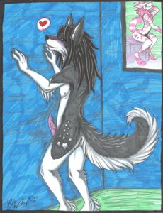 Rating: Explicit Score: 0 Tags: against_surface against_wall animal_genitalia animal_penis anthro black_hair blackangelvampire blush canid canine canine_genitalia canine_penis e621 erection femboy genitals grey_(greywolf570) hair knot long_hair looking_at_viewer male mammal nipples nude penis solo tail User: bunchy7s