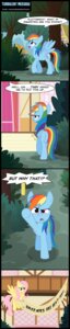 Rating: Safe Score: 0 Tags: 2014 absurd_res banner blue_body blue_eyes blue_feathers blue_fur building comic cutie_mark dialogue e621 english_text equid equine feathered_wings feathers female fluttershy_(mlp) flying friendship_is_magic fur grass hair hasbro hi_res house long_image mammal multicolored_hair my_little_pony mythological_creature mythological_equine mythology outside pegasus pink_hair plant ponyville purple_eyes rainbow_dash_(mlp) rainbow_hair shrub smile standing tall_image text toxic-mario tree url window wings User: bunchy7s