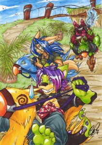 Rating: Safe Score: 0 Tags: 2006 avian beak blue_eyes blue_hair bridge bridle carnival_(artist) carnival_(character) chocobo chocobo_racing detailed_background e621 eyes_closed feathers feet female feral final_fantasy grass green_eyes group hair hindpaw humanoid_feet long_hair mount paws plant plantigrade purple_hair race racing red_hair reins rider riding square_enix tail tail_feathers traditional_media_(artwork) User: bunchy7s