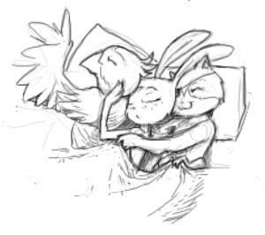 Rating: Safe Score: 0 Tags: 4_arms aliasing anthro avian beak bed bird cuddling digital_drawing_(artwork) digital_media_(artwork) domestic_cat e621 eye_patch eyes_closed eyewear felid feline felis female furniture greyscale group jay_(rq) lagomorph leporid low_res male male/female mammal monochrome multi_arm multi_limb on_bed pillow rabbit ruby_(rq) ruby_quest sleeping tom_(rq) under_covers unknown_artist User: bunchy7s