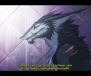 Rating: Safe Score: 0 Tags: black_bars black_body black_fur bust_portrait countershading e621 fur german_text half-closed_eyes long_ears male mammal narrowed_eyes portrait rotarr sad scar sergal side_view snout solo subtitled text tile tile_wall translated wall_(structure) white_body white_countershading white_fur wounded User: bunchy7s