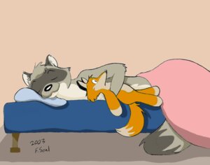 Rating: Safe Score: 0 Tags: 2003 aiden_harris anthro bed bedding biped black_nose blanket canid canine closet_coon colin_young e621 eyes_closed facial_markings farallon fox front_view fur furniture grey_body grey_fur head_markings holding_object holding_toy inside lying male mammal markings mask_(marking) on_bed on_side pillow plushie procyonid raccoon sleeping solo tail toy under_covers white_body white_fur User: bunchy7s