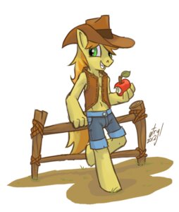 Rating: Safe Score: 0 Tags: 2012 4_fingers against_fence against_surface anthro anthrofied apple atryl big_eyes bottomwear braeburn_(mlp) clothed clothing cowboy_hat denim denim_clothing digital_media_(artwork) e621 earth_pony equid equine fence fingers food friendship_is_magic fruit green_eyes hair hasbro hat headgear headwear holding_food holding_object hooves horse leaning leaning_backward looking_at_viewer male mammal my_little_pony orange_hair plant pony shorts simple_background smile solo tail teeth toony topwear vest white_background User: bunchy7s