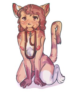 Rating: Questionable Score: 0 Tags: anthro arh biped breasts brown_eyes brown_hair collar domestic_cat e621 ell_(arh) felid feline felis female hair kneeling leash leash_in_mouth leash_in_own_mouth looking_at_viewer mammal nipples nude object_in_mouth simple_background smile solo tabby_cat white_background User: bunchy7s