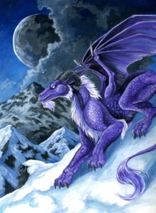 Rating: Safe Score: 0 Tags: ambiguous_gender cloud cool_colors curled_horn detailed detailed_background dragon dutch_angle e621 feral fur horn ladyjekyll membrane_(anatomy) membranous_wings moon mountain mythological_creature mythological_scalie mythology night outside portrait purple_body purple_scales scales scalie sky snow solo tail tail_tuft three-quarter_portrait traditional_media_(artwork) tuft wings User: bunchy7s