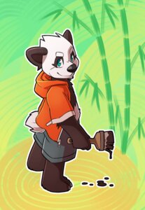 Rating: Safe Score: 0 Tags: 3_toes anthro bamboo bamboo_pattern barefoot bear biped black_body black_fur black_nose blue_eyes bottomwear brush claws clothed clothing day e621 feet fur giant_panda holding_object hoodie jacket looking_aside looking_at_viewer male mammal open_clothing orangetavi outline outside paint paintbrush partially_clothed shorts side_view smile solo standing toes topwear white_body white_fur User: bunchy7s