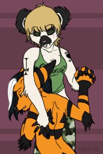 Rating: Questionable Score: 0 Tags: 2005 alternative_fashion anthro band_merch band_shirt blonde_hair breasts cleavage clothed clothing cross duo e621 emo eyes_closed female glamfur gorillaz hair inverted_cross kaku_q._spookaboo lemur long_hair love male mammal primate romantic romantic_couple shirt shirt_logo short_hair simple_background strepsirrhine tank_top topwear zeriara zeriara_(character) User: bunchy7s