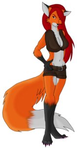 Rating: Safe Score: 0 Tags: anthro belt big_breasts biped blue_eyes bottomwear breasts canid canine cleavage clothed clothing dipstick_tail e621 female fox hair long_hair mammal markings pawpads paws red_hair samantha_arrow shorts solo standing syntex tail tail_markings User: bunchy7s