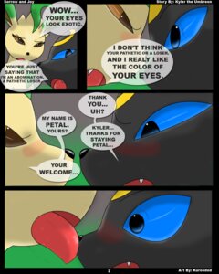 Rating: Safe Score: 0 Tags: 4:5 base_three_layout blockage_(layout) blush comic dialogue duo e621 eeveelution english_text fan_character female feral four_frame_image generation_2_pokemon generation_4_pokemon hi_res horizontal_blockage kuroodod kyler_the_umbreon leafeon licking male male/female multiple_scenes nintendo petal_the_leafeon pokemon pokemon_(species) text three_row_layout tongue tongue_out umbreon User: bunchy7s