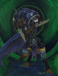 Rating: Safe Score: 0 Tags: anthro armor arylkia assassin bone cape chain cloak clothing dagger dark detailed detailed_background domestic_ferret e621 full-length_portrait hood long_torso male mammal melee_weapon mustelid musteline portrait realistic skull solo spikes tail traditional_media_(artwork) true_musteline tunnel water weapon weasel User: bunchy7s