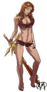 Rating: Questionable Score: 0 Tags: breasts brown_eyes brown_hair cleavage earrings female ganassa league_of_legends leona_(league_of_legends) long_hair rule34 shorts solo sword weapon white_background User: bunchy7s