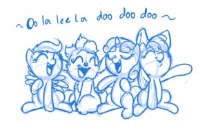 Rating: Safe Score: 0 Tags: apple_bloom_(mlp) blue_and_white cutie_mark_crusaders_(mlp) e621 earth_pony equid equine eyes_closed feathered_wings feathers female feral friendship_is_magic group happy hasbro horn horse mammal mickeymonster monochrome my_little_pony mythological_creature mythological_equine mythology open_mouth pegasus pony scootaloo_(mlp) singing sweetie_belle_(mlp) unicorn wings young young_feral User: bunchy7s