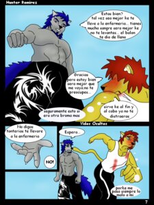 Rating: Questionable Score: 0 Tags: 3:4 anthro canid canine canis comic cougar e621 felid feline hunterramirez lion male mammal pantherine solo tail wolf User: bunchy7s