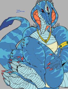 Rating: Safe Score: 0 Tags: 4_toes anthro armband barefoot blue_body blue_skin breasts claws clothing dragon e621 feet female foot_focus forked_tongue grey_background hindpaw jewelry mythological_creature mythological_scalie mythology necklace non-mammal_breasts panties paws plantigrade red_eyes reptile scalie simple_background sitting soles solo spikes tail toe_claws toes tongue tongue_out underwear zabraxas User: bunchy7s