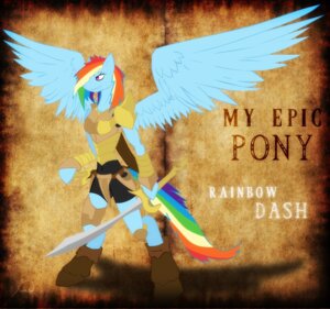 Rating: Safe Score: 0 Tags: anthro anthrofied armor blue_body blue_feathers blue_fur breasts e621 english_text equid equine feathered_wings feathers female friendship_is_magic fur hair hasbro mammal melee_weapon multicolored_hair my_epic_pony my_little_pony mythological_creature mythological_equine mythology pegasus rainbow_dash_(mlp) rainbow_hair ryuukiba simple_background solo sword tail text toony warrior weapon wings User: bunchy7s
