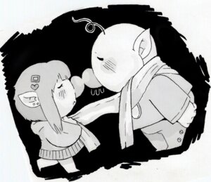 Rating: Safe Score: 0 Tags: alien duo e621 fan_character female hocotatian humanoid male monochrome nintendo not_furry olimarpuke-chan overweight pikmin sad scarf shacho User: bunchy7s