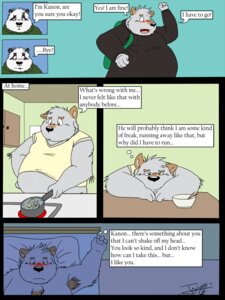 Rating: Safe Score: 0 Tags: 3:4 armpit_hair bear belly blush bod body_hair canid canine canis chest_tuft clothed clothing comic dialogue domestic_dog e621 english_text fur giant_panda heterochromia hi_res inside jakegr kanon male male/male mammal midriff multiple_scenes overweight slice_of_life text topless tuft User: bunchy7s
