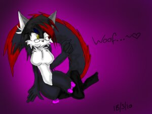 Rating: Questionable Score: 0 Tags: clothing e621 eyewear female glasses heart_symbol heterochromia legwear nude ribbons solo stockings tail unknown_species xxrainxvoltreonxx User: bunchy7s