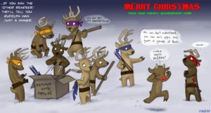 Rating: Safe Score: 0 Tags: anthro bodily_fluids christmas deer dialogue donner e621 english_text gaming group holiday_message holidays humor kobb kobbers male mammal new_world_deer outside pun reindeer rudolph_the_red-nosed_reindeer snow tears teenage_mutant_ninja_turtles text weapon User: bunchy7s