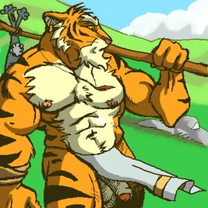 Rating: Explicit Score: 0 Tags: 1:1 abs anthro balls biceps big_muscles big_penis bottomwear clothing e621 felid flaccid foreskin furryrevolution genitals glans humanoid_genitalia humanoid_penis loincloth low_res male mammal muscular muscular_anthro muscular_male pantherine partially_retracted_foreskin penis pink_glans solo stripes tiger tribal white_penis User: bunchy7s
