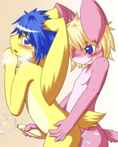 Rating: Explicit Score: 0 Tags: 2013 anal anal_penetration anthro anthro_on_anthro blonde_hair blue_hair blush bodily_fluids bodyguard_position cum cum_in_ass cum_inside cumshot duo e621 ejaculation erection foreskin from_behind_position fur genital_fluids genitals hair hane hi_res humanoid_genitalia humanoid_penis lagomorph leporid long_ears male male/male male_penetrated male_penetrating male_penetrating_male mammal open_mouth orgasm penetration penis penis_grab pink_body pink_fur rabbit sex simple_background standing standing_sex steam teeth yellow_body yellow_fur User: bunchy7s