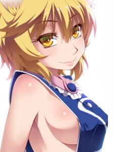 Rating: Questionable Score: 0 Tags: 3:4 animal_humanoid blonde_hair blush breasts canid canid_humanoid canine canine_humanoid e621 fangs female fox fox_humanoid hair hayashi_kasutamu hi_res humanoid looking_at_viewer mammal mammal_humanoid ran_yakumo short_hair side_boob simple_background smile solo teeth touhou white_background yellow_eyes User: bunchy7s