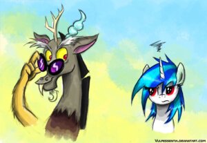 Rating: Safe Score: 0 Tags: 2013 annoyed antlers black_hair blue_hair chimera discord_(mlp) draconequus duo e621 equid equine eyewear fangs female friendship_is_magic glasses hair hasbro horn male mammal multicolored_hair my_little_pony mythological_creature mythological_equine mythology red_eyes sunglasses teeth two_tone_hair unicorn vinyl_scratch_(mlp) vulpessentia yellow_sclera User: bunchy7s