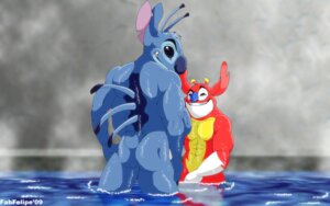 Rating: Questionable Score: 0 Tags: 16:10 2009 abs ace_(lilo_and_stitch) alien antennae_(anatomy) anthro anthrofied back_markings back_spines black_eyes blue_body blue_eyes blue_fur blue_nose butt covering covering_crotch dipstick_antennae disney duo e621 experiment_(lilo_and_stitch) fabfelipe fur gloves_(marking) grin half_submerged head_tuft legs_in_water lilo_and_stitch looking_at_viewer looking_back male markings multicolored_antennae muscular muscular_male narrowed_eyes notched_ear partially_submerged pecs red_body small_tail smile squint standing standing_in_water stitch_(lilo_and_stitch) submerged_legs submerged_tail tail tail_in_water tuft two_tone_antennae water widescreen User: bunchy7s