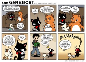 Rating: Safe Score: 0 Tags: ambiguous_gender box claws clothing comic conjoined_speech_bubble container controller dialogue domestic_cat door e621 emanata english_text felid feline felis fur game_controller gamercat_(character) gaming glitch_(the_gamercat) grid_layout hair holding_box holding_container holding_controller holding_game_controller holding_object holding_package male mammal microsoft multiplayer nintendo nintendo_controller open_mouth orange_body orange_fur package packaged_console playing_video_game samantha_whitten scarf six_frame_image slightly_chubby speech_bubble sweet_(the_gamercat) teeth text the_gamercat tongue url wii wii_remote wii_u wii_u_gamepad xbox xbox_game_studios xbox_one User: bunchy7s