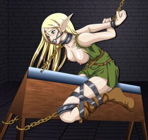 Rating: Explicit Score: 0 Tags: 1girls 2006 2d arms_tied_behind_back ball_gag blonde_hair blue_eyes blush bondage breasts breasts_exposed breasts_out brick_wall brown_boots chained chains collar curvaceous deedlit elf elf_female exposed_breasts female female_only full_body gag green_eyes highres humanoid indoors large_breasts light-skinned_female light_skin long_ears long_hair long_pointy_ears nipples pointy_ears predicament_bondage record_of_lodoss_war rule34 running_bond small_nipples solo sougen_ichiba steel_bondage strappado stress_position torn_clothes wooden_horse User: bunchy7s
