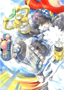 Rating: Safe Score: 0 Tags: 5_fingers anthro bandai_namco baseball_cap belt biped bottomwear clothed clothing day detailed detailed_background dipstick_tail domestic_cat e621 felid feline felis fingers footwear foreshortening fur gloves grey_body grey_fur handwear hat headgear headwear holding_object holding_weapon jumping klonoa klonoa_(series) long_ears male mammal markings midriff multicolored_eyes multicolored_tail orange_eyes outside pants red_eyes shoes shorts sky smile solo tail tail_markings toony watou12 weapon white_body white_fur wind_ring yellow_eyes User: bunchy7s