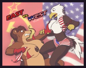 Rating: Questionable Score: 0 Tags: 2010 accipitrid accipitriform american_flag anthro areola avian bald_eagle beak bear big_breasts bird breast_grab breasts brown_body brown_eyes brown_fur brown_hair brown_nipples capitalism clothing communism duo e621 eagle english_text female female/female fight fur hair hammer_and_sickle hand_on_breast huge_breasts in_soviet_russia jane_(spotty_the_cheetah) mammal natasha_(spotty_the_cheetah) nipples nude overweight politics republic russia russian sea_eagle signature soviet_union spotty_the_cheetah teeth text torn_clothing united_states_of_america User: bunchy7s