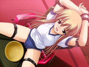 Rating: Explicit Score: 0 Tags: arms_up belt blonde_hair bondage buruma dutch_angle erect_nipples female gym_uniform long_hair nipples okuma_masami rule34 shakkin_shimai User: bunchy7s