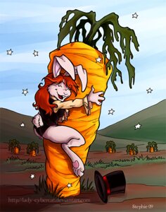 Rating: Safe Score: 0 Tags: 2009 alice_bunny anthro carrot clothing cybercat detailed_background e621 female food hair happy hat headgear headwear hug lagomorph leporid magic magician mammal plant rabbit solo star toony top_hat vegetable User: bunchy7s