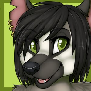 Rating: Safe Score: 0 Tags: 1:1 2014 anthro badger black_ears black_hair black_nose bust_portrait e621 ear_piercing eyelashes fangs female front_view fur gold_piercing green_background green_eyes grey_body grey_fur hair hyena icon lexipupcakes_(artist) low_res mammal meer mustelid musteline notched_ear open_mouth open_smile piercing pink_inner_ear portrait simple_background smile solo spots spotted_hyena teeth tongue tuft User: bunchy7s