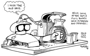 Rating: Safe Score: 0 Tags: 1998 ambiguous_gender beverage black_and_white coffee e621 elderly english_text freefall_(webcomic) helix_(freefall) karno machine monochrome not_furry robot simple_background solo text thought_bubble what User: bunchy7s