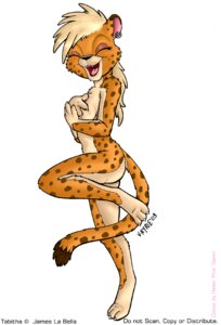Rating: Questionable Score: 0 Tags: 2003 3_toes 4_fingers anthro barefoot black_nose blonde_hair breasts cheetah claws covering covering_breasts covering_self e621 ear_piercing english_text eyes_closed feet felid feline female fingers fur hair hand_on_own_breast happy mammal nude open_mouth orange_body orange_fur pawpads piercing shy side_view simple_background smile solo tabitha_(skunkworks) tail text toe_claws toes vkyrie white_background User: bunchy7s