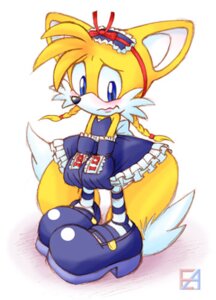 Rating: Safe Score: 0 Tags: 5_fingers accessory anthro big_eyes big_head biped black_nose blue_eyes blush braided_hair canid canine cheek_tuft clothed clothing colored_sketch crossdressing dipstick_tail dress e621 eamze embarrassed facial_tuft femboy fingers footwear fox full-length_portrait fully_clothed fur gloves hair handwear headband legwear looking_at_viewer low_res maid_apron maid_uniform male mammal markings mary_janes miles_prower multi_tail multicolored_tail orange_body orange_fur orange_hair pattern_clothing pattern_legwear pattern_stockings pigtails portrait sega shoes simple_background sketch solo sonic_the_hedgehog_(series) standing stockings striped_clothing striped_legwear striped_stockings stripes tail tail_markings toony tuft uniform white_background white_body white_fur User: bunchy7s