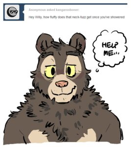 Rating: Safe Score: 0 Tags: 2013 anthro artdecade ask_blog bear black_eyes bust_portrait e621 english_text fluffy front_view looking_at_viewer low_res male mammal portrait simple_background sloth_bear smile solo text thought_bubble tumblr ursine white_background willy_(artdecade) yellow_sclera User: bunchy7s